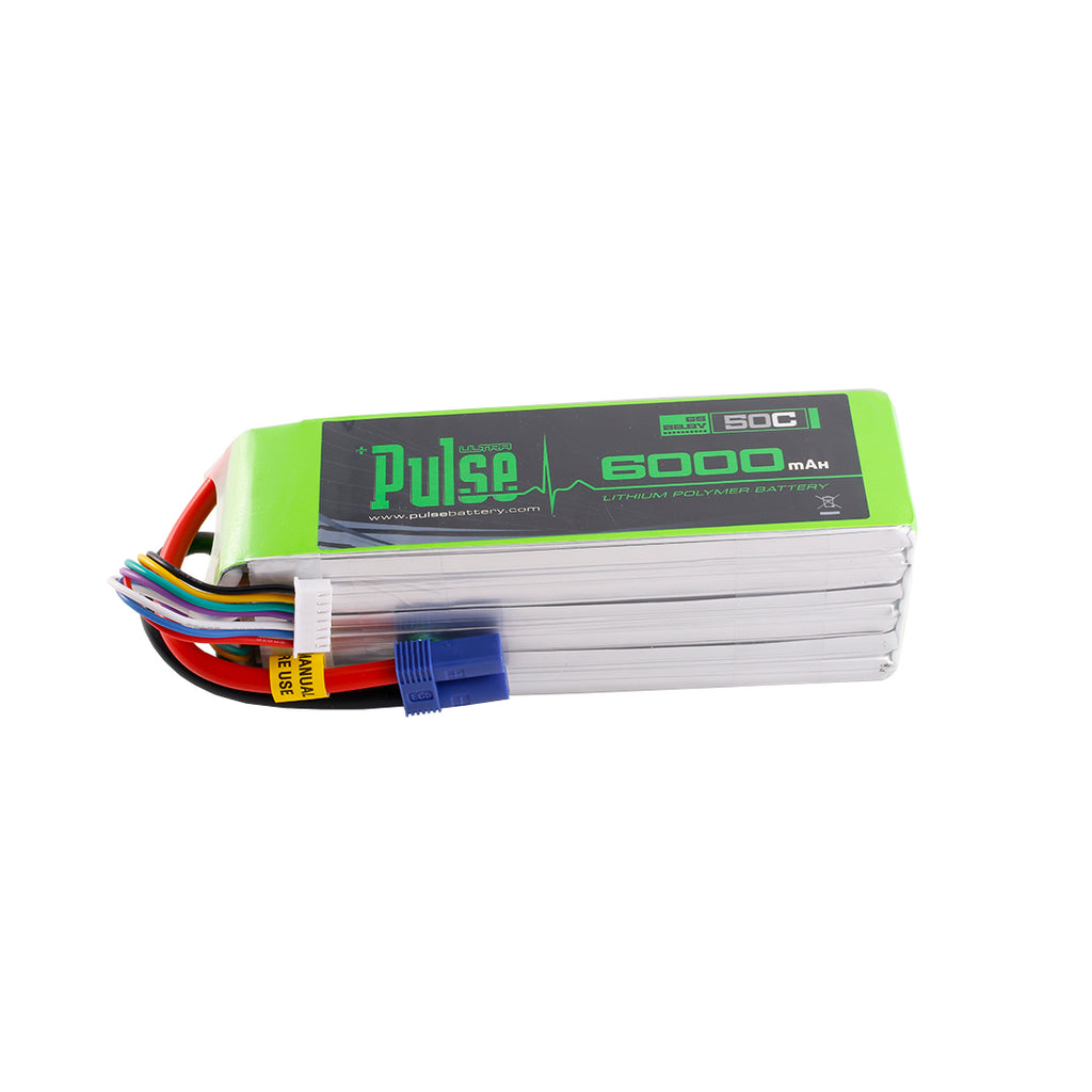 PULSE 6000mAh 50C 22.2V 6S LiPo Battery - EC5 Connector